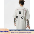 Men's loose fit cotton T-shirt with letter print design in black colour showing short sleeves and round neck