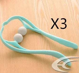 Plastic pressure point therapy neck massager with adjustable stand and 3D floating point design in blue colour