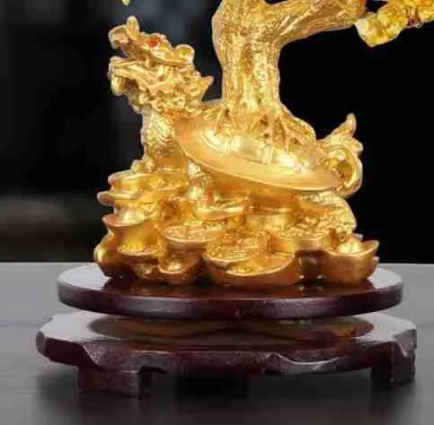 Citrine small water turtle money tree Feng Shui ornament in Chinese style resin