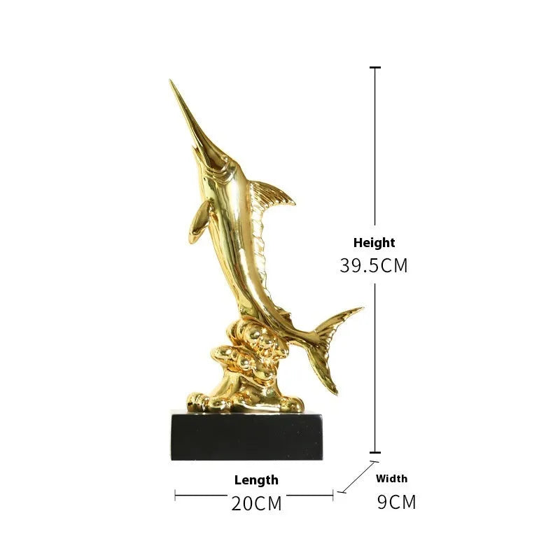 European Swordfish wall decoration in resin and plastic available in four colours.