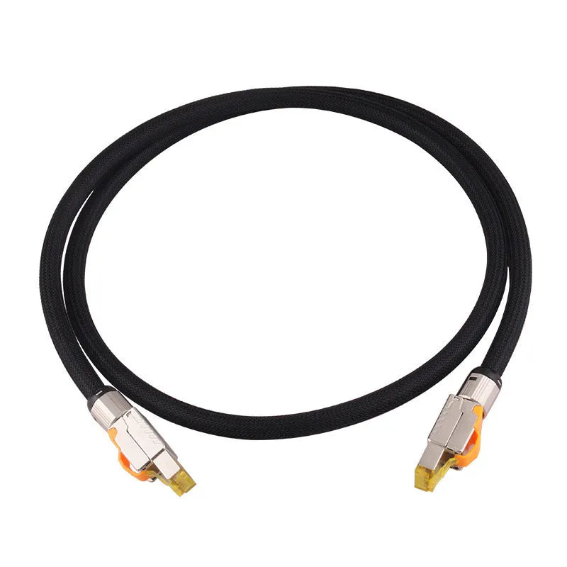 Double shielded Class 8 rubber network jumper in yellow, 0.5m length, for e-sports broadband use