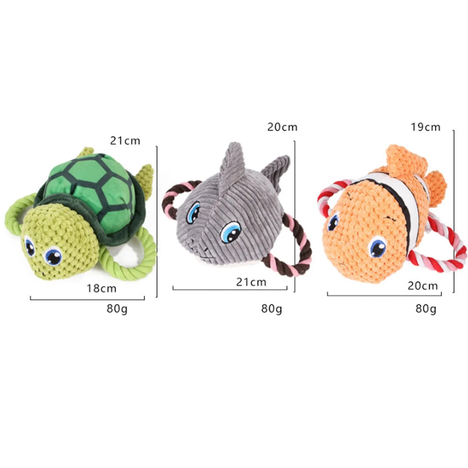 Turtle-shaped grey dog chewing toy with knotted rope core measuring 25cm