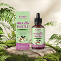 60ml bottle of liquid dog supplement with milk thistle, turmeric, and omega-3 fatty acids.