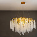 Crystal chandelier light with adjustable suspension and aluminium alloy body