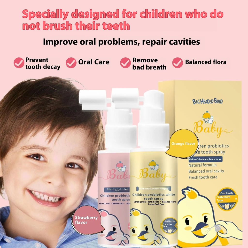 Children's probiotics white teeth cleaning spray bottle in 40ml size with anticavity function