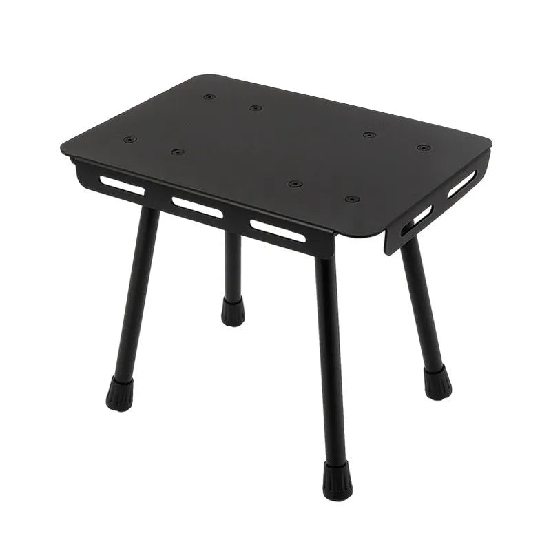 CLS aluminium alloy dual-use camping stool converted to small table with Army Green PU mat cushion