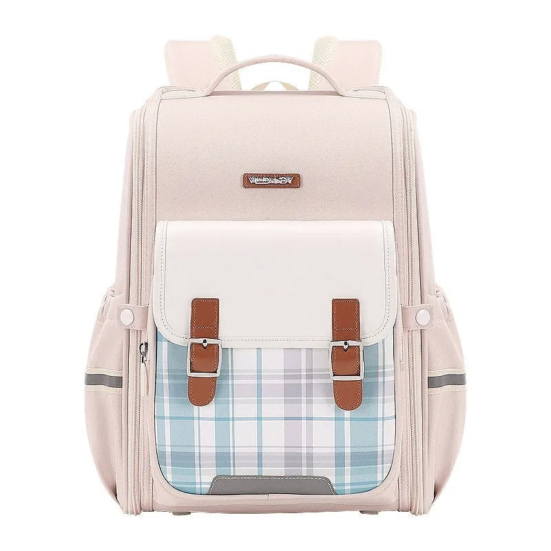 Lightweight Oxford cloth school backpack for students in grades 5-6 with large capacity