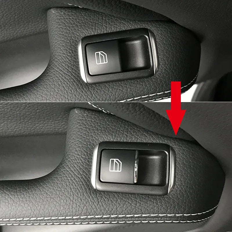 Black glitter decorative sticker for car window lift button customisation