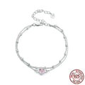 925 sterling silver bracelet with small heart pendant on an adjustable chain, style BSB152.