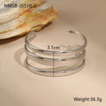 Women's geometric stainless steel bracelet with 18K gold electroplating in simple opening design