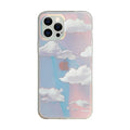 Transparent silicone phone case with laser cloud pattern for iPhone 14 Pro Max