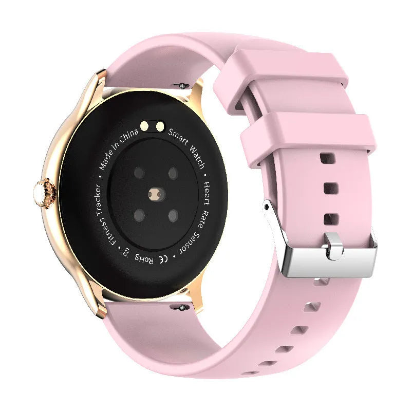 Bluetooth sports watch with blood pressure monitoring on black silicone wristband
