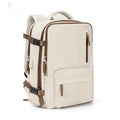 Large black nylon mummy-style travel backpack with a waterproof lining.