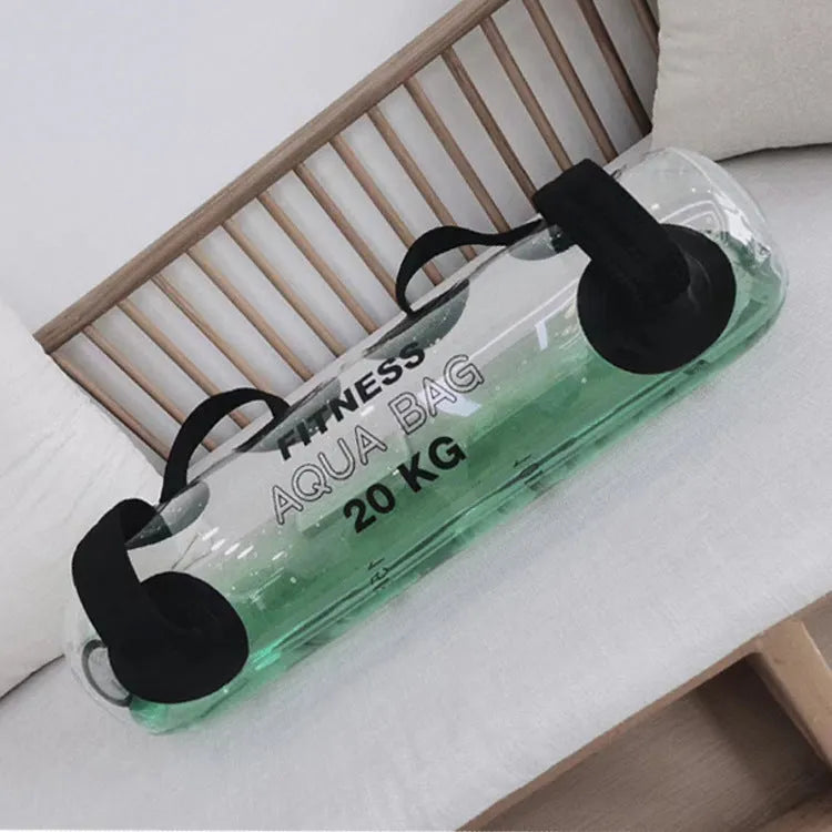 Transparent PVC inflatable water weight bag for portable fitness training.