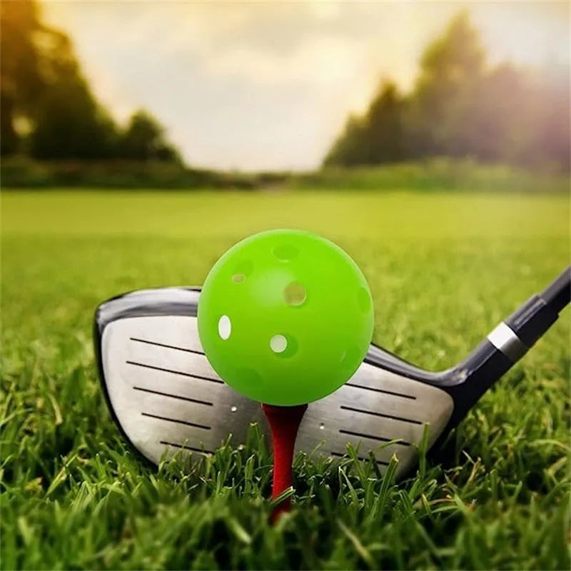 Multi-colour 42mm golf practice balls in blue, green, orange, red, white and yellow colours