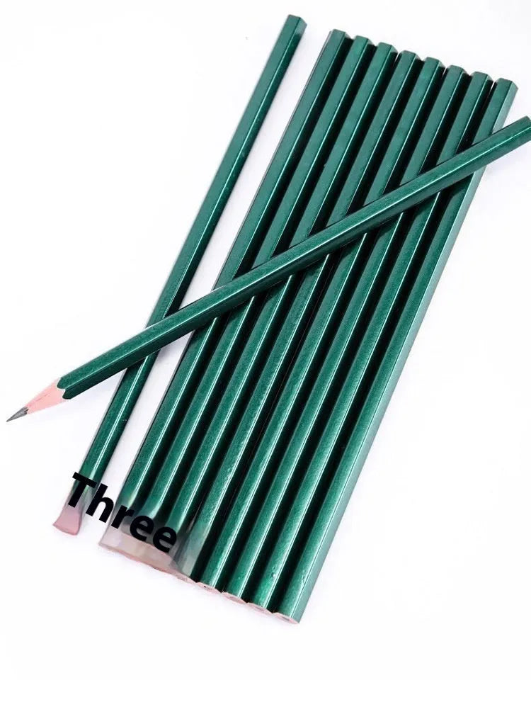 Green hexagonal wooden pencils in 2B and HB grades, box of 10 for sketching and writing