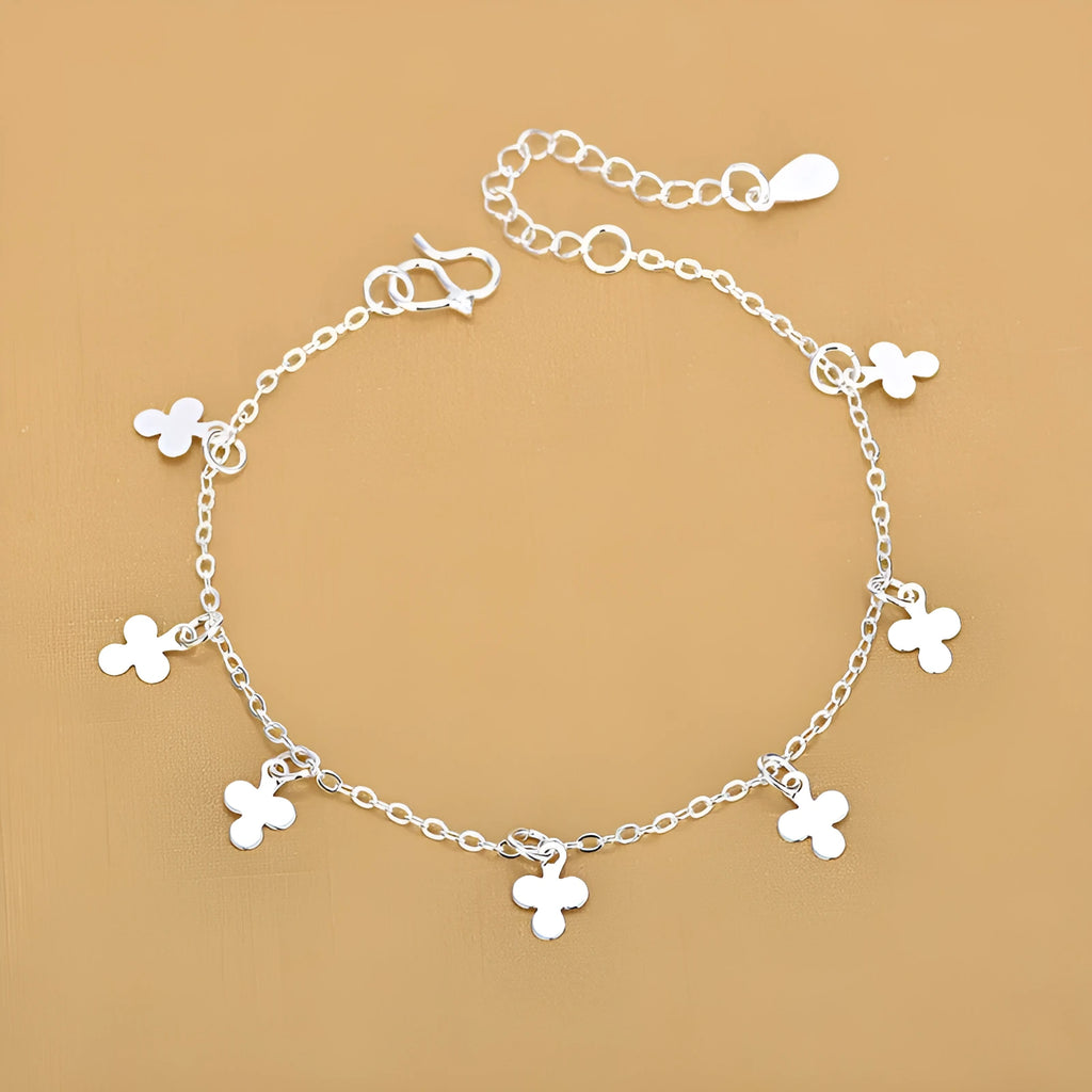 Irish clover lucky bracelet silver plated 30% natural flower shape women's adjustable