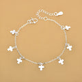 Irish clover lucky bracelet silver plated 30% natural flower shape women's adjustable