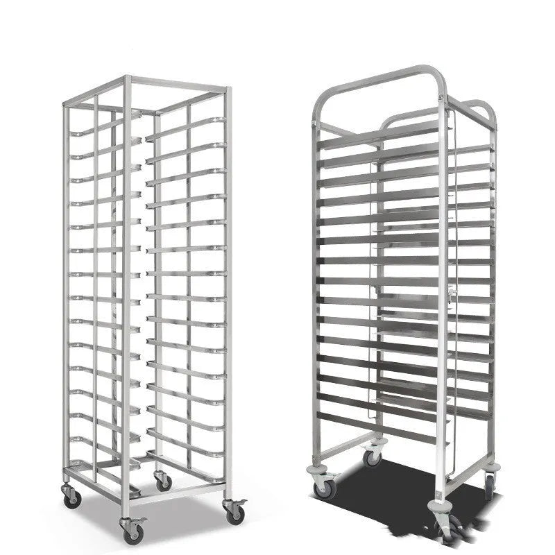 Six-layer stainless steel baking tray rack with locking mechanism, frame size 40x60cm.