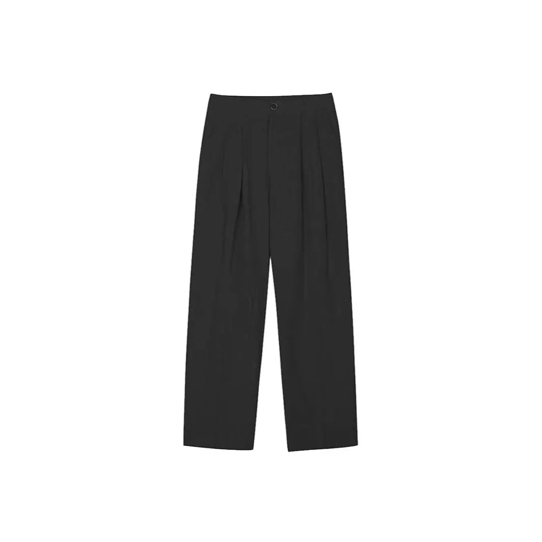Men's cotton linen blend wide leg trousers in apricot, army green or purplish blue with micro-elastic waistband