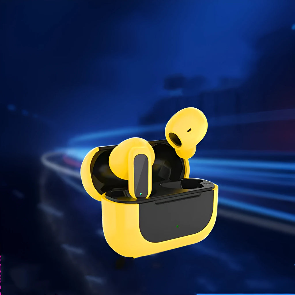 Jerry cartoon character themed wireless Bluetooth headphones in black, white, and yellow colours.