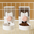Hanging plastic cat water fountain and automatic dog feeder set in blue with 1000ml capacity