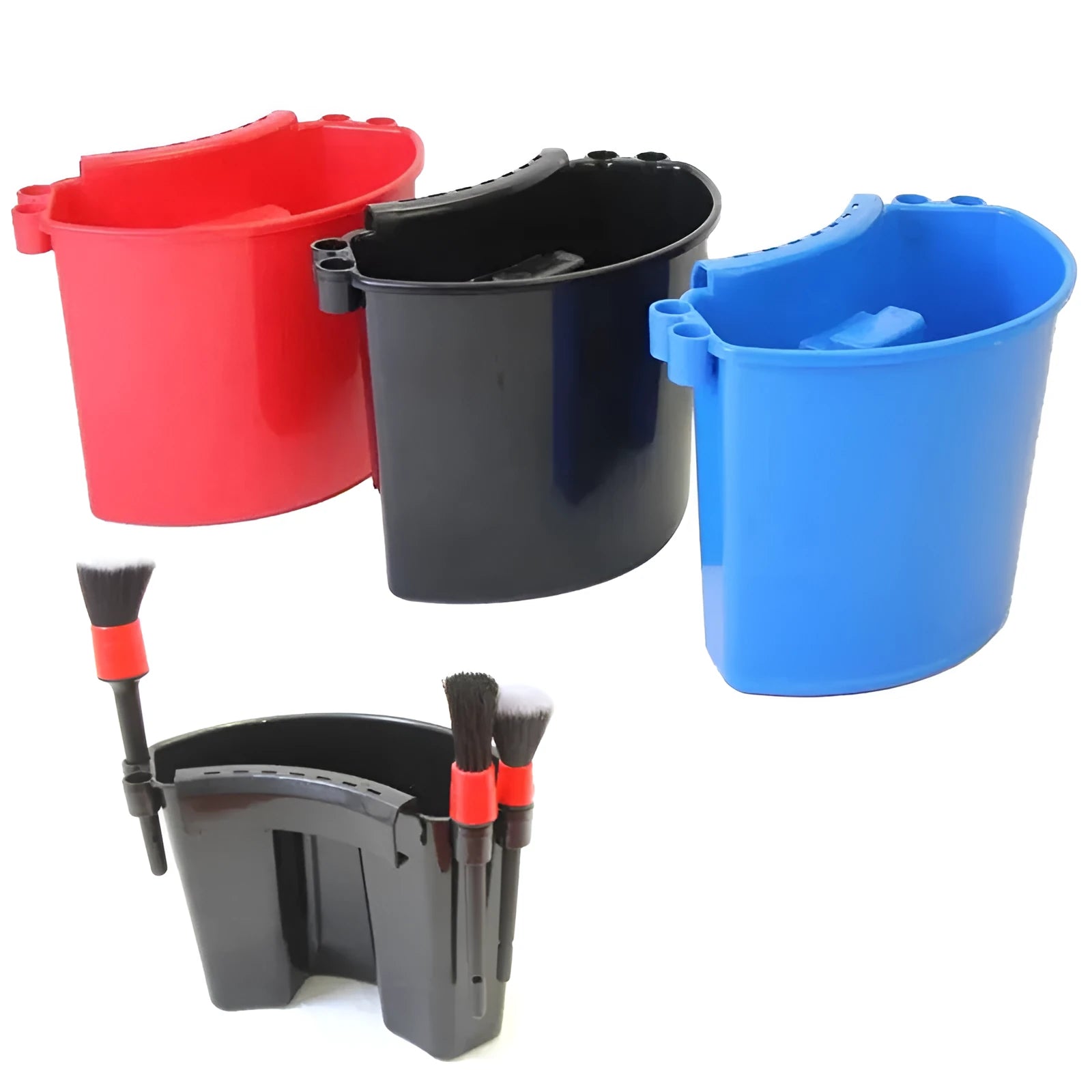 Car washing bucket in red colour with 12 litre capacity