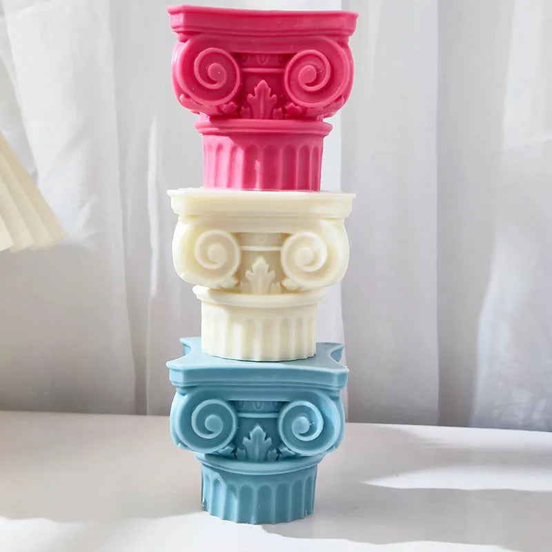 Roman pillar silicone craft mould with irregular modern minimalist column design