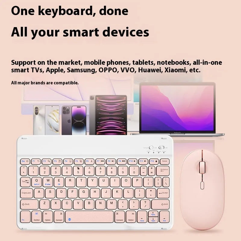 Wireless Bluetooth keyboard for tablets and PCs in multiple colour options with rechargeable battery