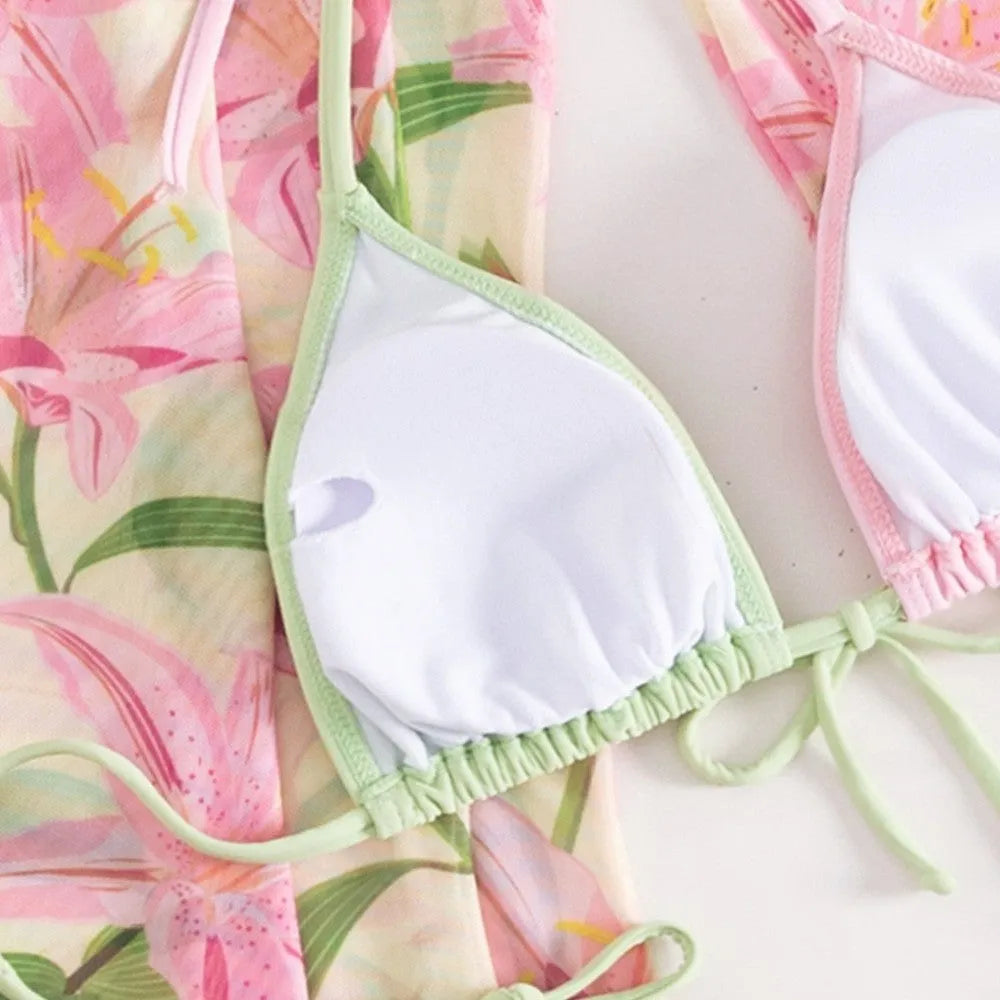Women's printed quick-dry swimsuit bikini in European style