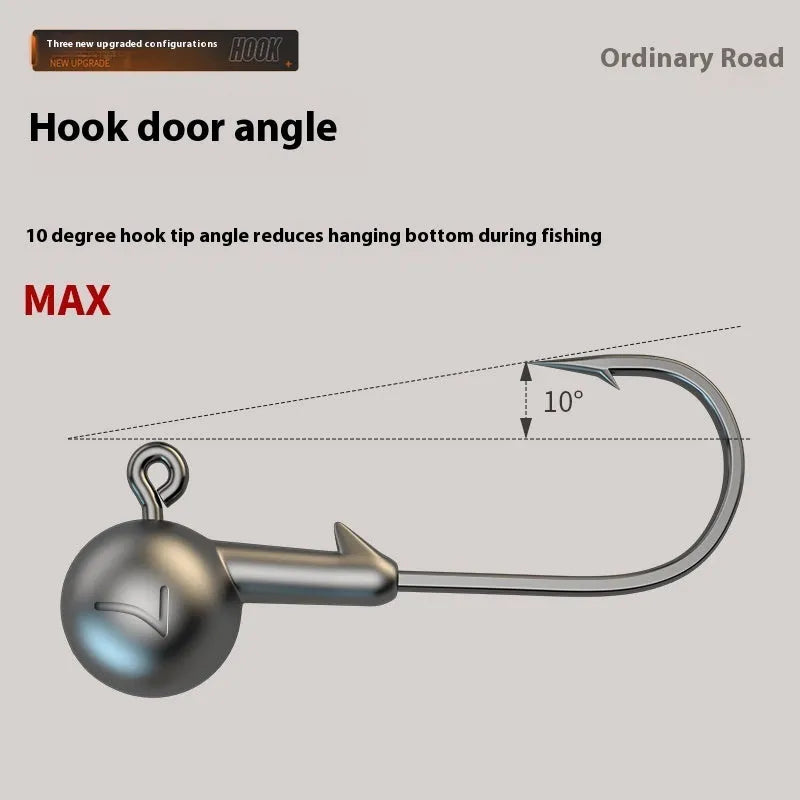 Enhanced jig hooks fishing tackle set with 50 pieces showing 4 times stronger construction in 7G size