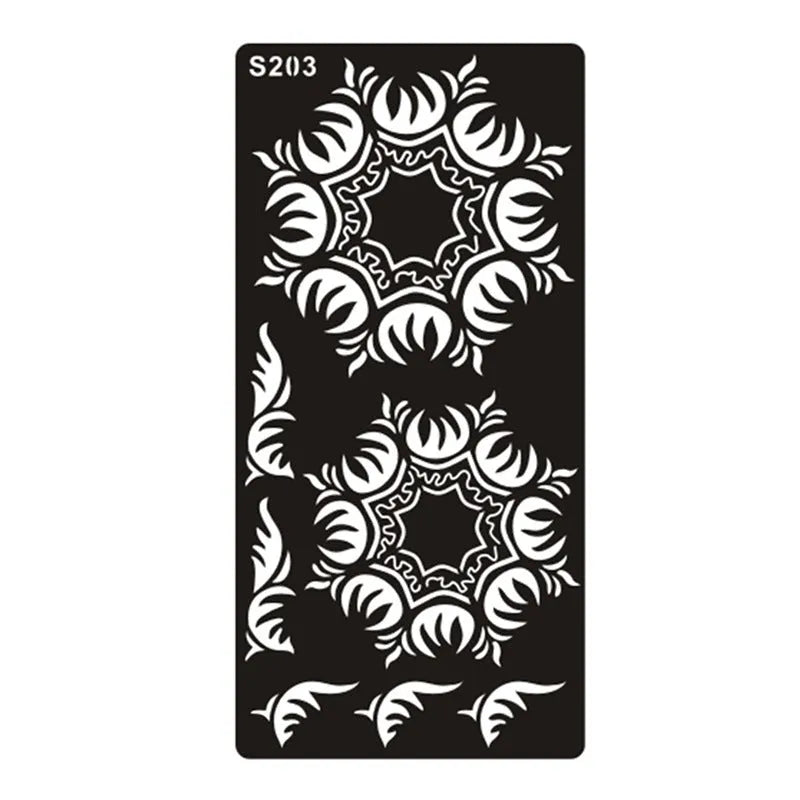Hollow tattoo template sticker with geometric Southeast Asia style design on water transfer paper