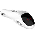 White car USB charger with built-in negative ion air purifier showing compact dimensions