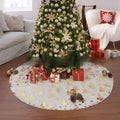 Plush Christmas tree decorative rug in snowflake and star patterns