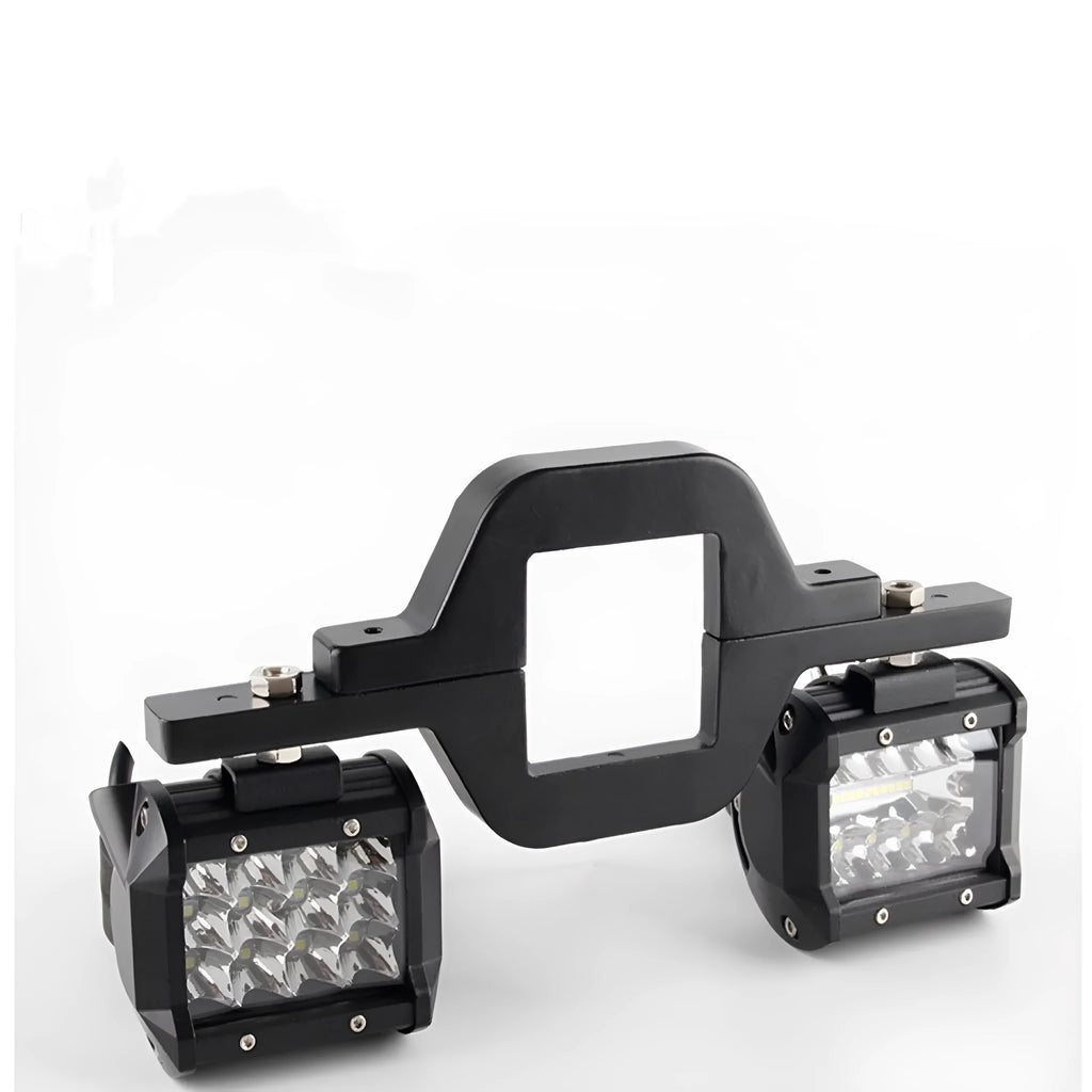 Black off-road vehicle coupler bracket for trailer hook lamp mounting