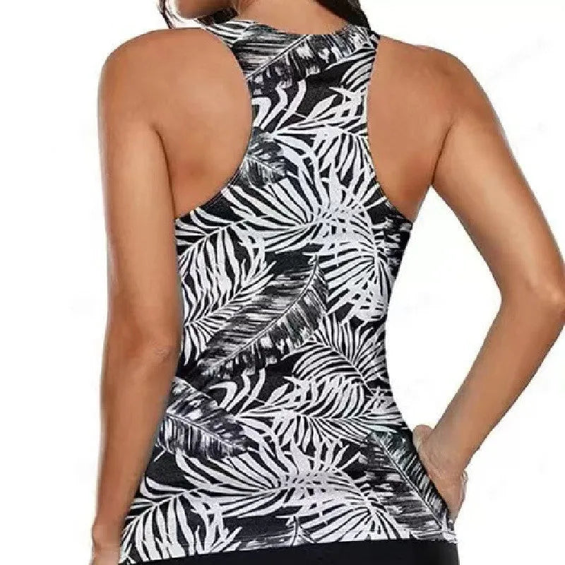 Women's bikini swimsuit with split bow design in polyester fabric for swimming