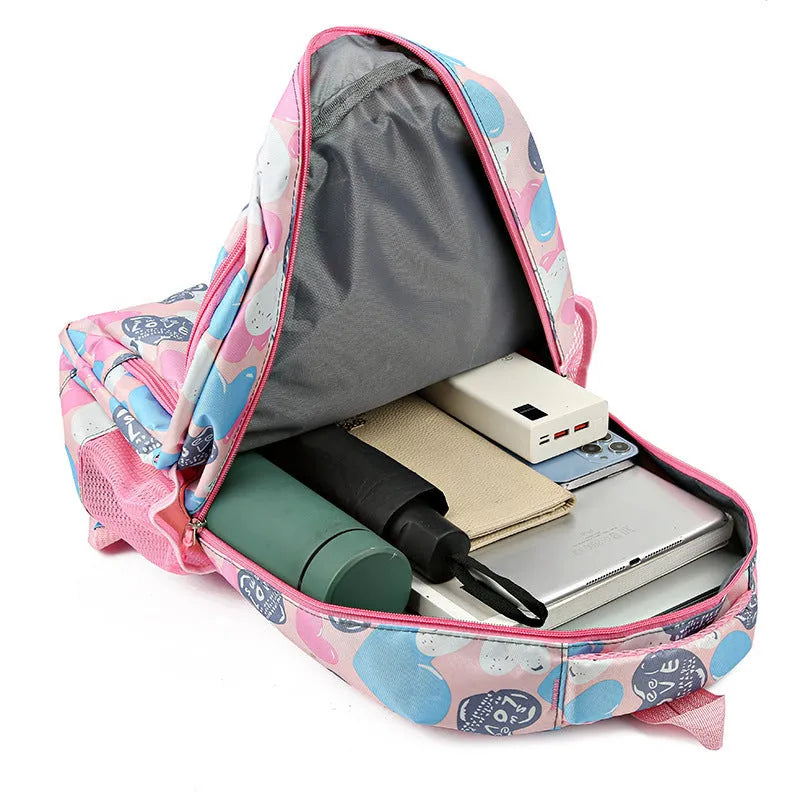 Student schoolbag with air pillow belt system in blue colour with large capacity design
