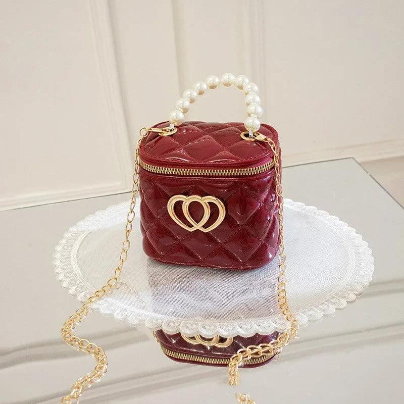 Women's PVC bucket gel bag with heart-shaped pattern in multiple colour options