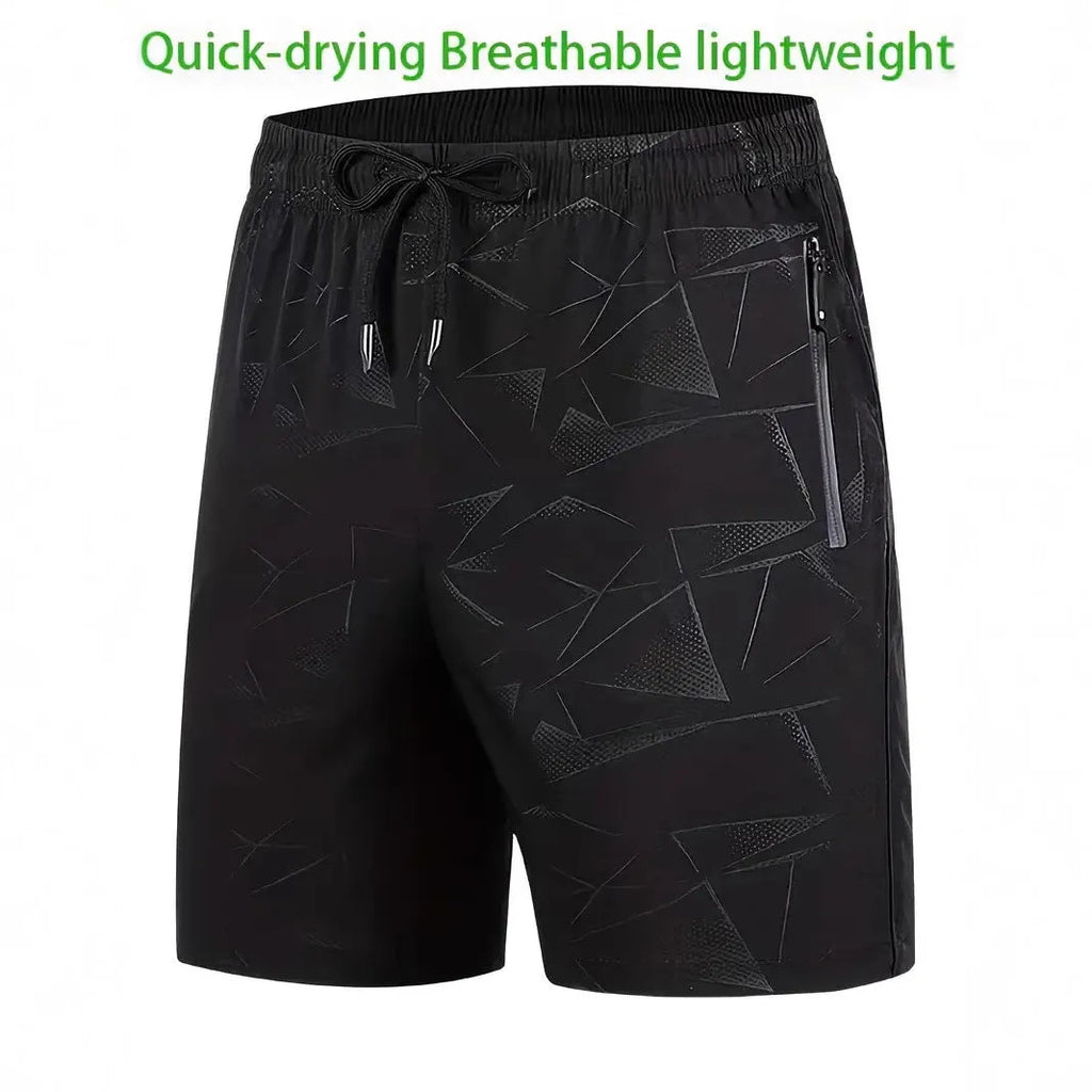 Men's loose sports shorts in black with fifth pants length for beach volleyball