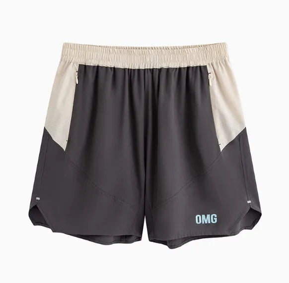 Men's loose hipp-style workout shorts for lifting training in dark rock ash colour