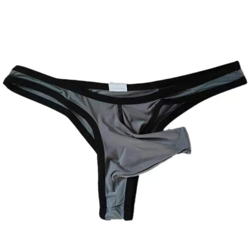 Men's ice silk briefs with elephant nose pouch design in multiple colours
