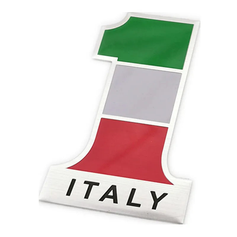 Metal car personality sticker in aluminium alloy with 3D stereo flag design, 12cm x 8cm, showing Russia flag option on car body