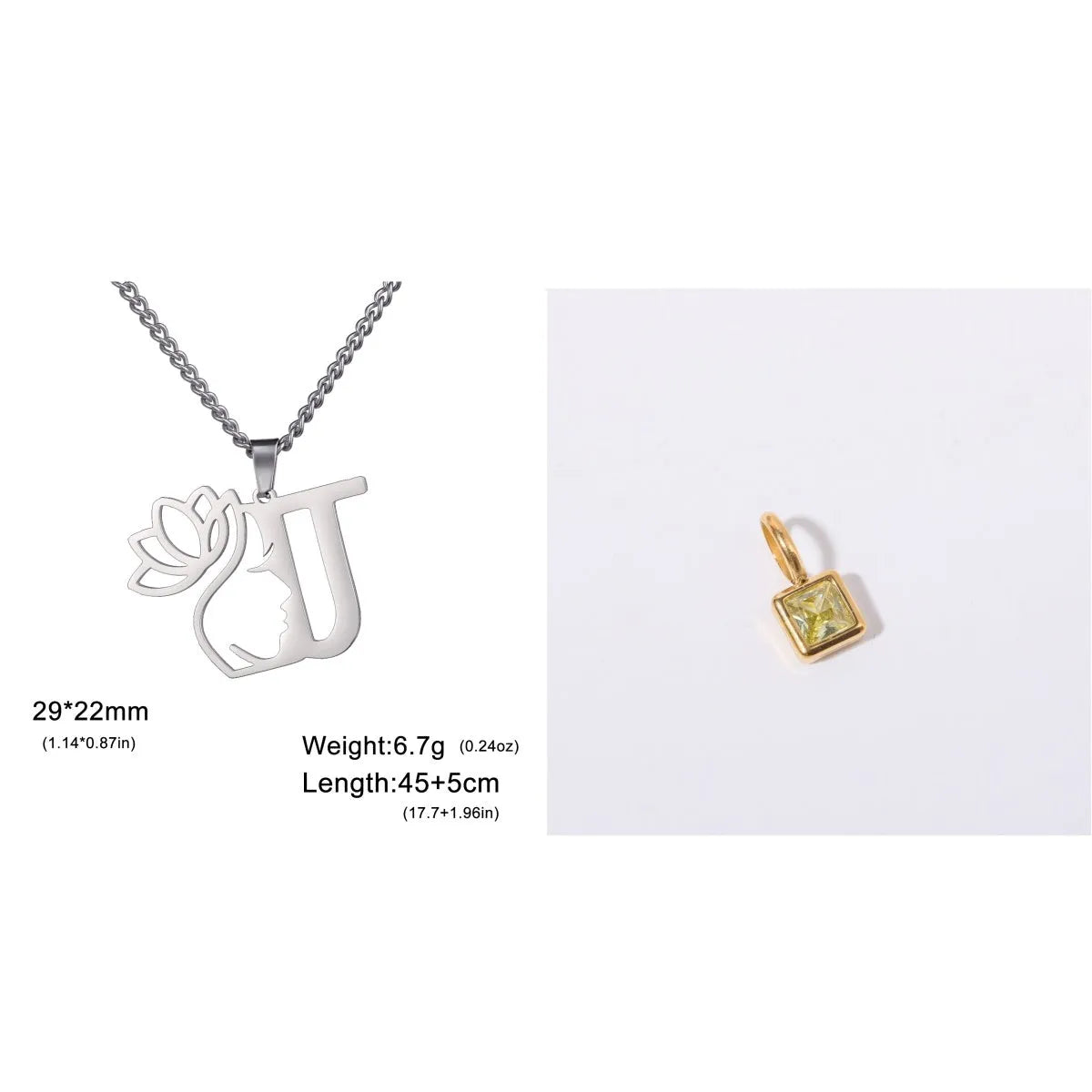 Gold and silver stainless steel fashion necklaces with a cross chain design and matching pendants.