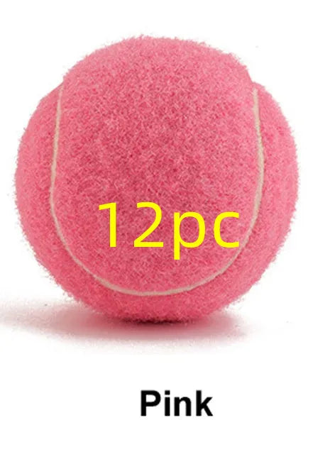 Bright coloured 6.3cm rubber dog toy tennis ball for chew-resistant fetch play