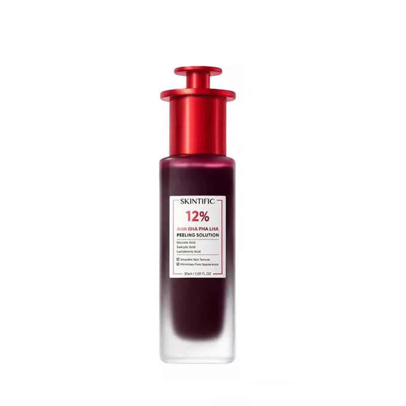 Facial exfoliating essence in 30ml Type A and 35ml Type B formats with application tool