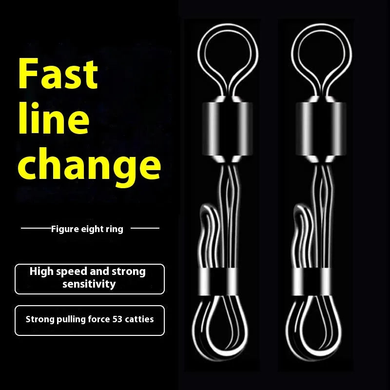 Brass quick change fishing line clamp with barrel swivel bearing and quick release ring