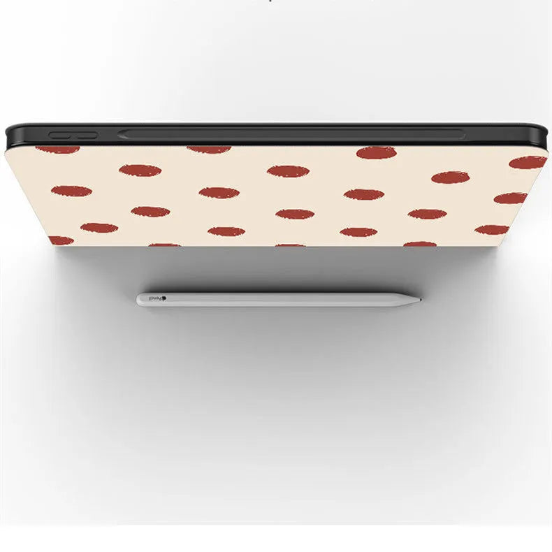 Flip tri-fold silicone tablet case in wave point colour for iPad 7.9 to 11 inch models with pen slot option