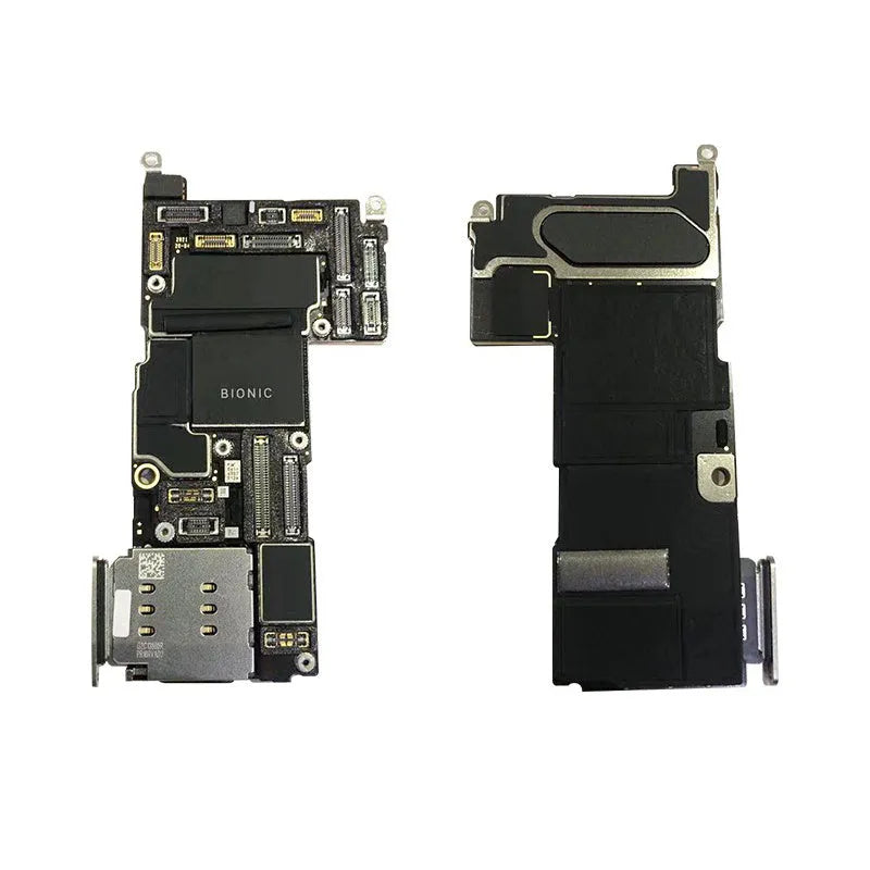 Silver iPhone 13 Pro Mini motherboard for board-level repair and ID grinding procedures