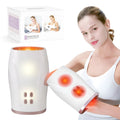 White portable hand massager with heat and air compression for hand pain relief, USB rechargeable design